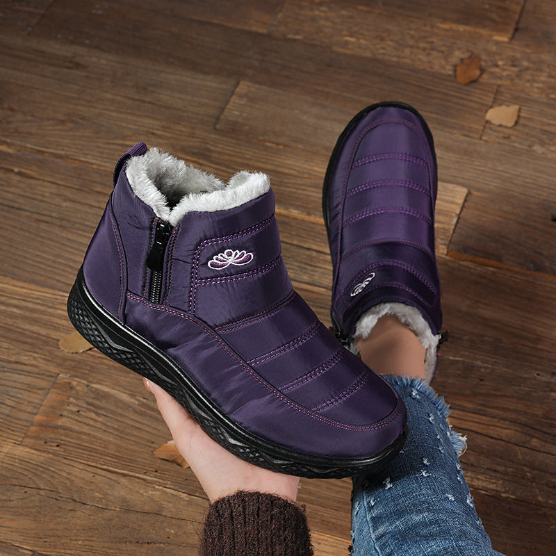 Bottes Neige Femme Chaudes Épaissies – Doublées Laine Lavée, Imperméables, Grandes Tailles 35–45