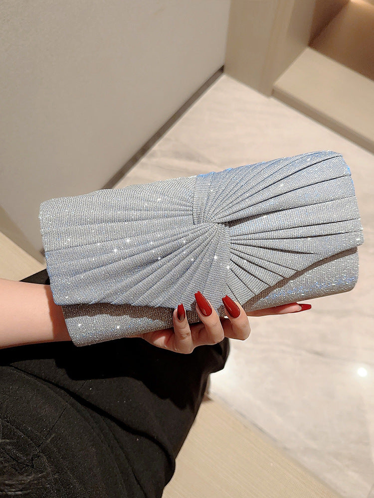 Pochette de Soirée Femme – Sac Banquet Élégant en Tissage, Format Horizontal