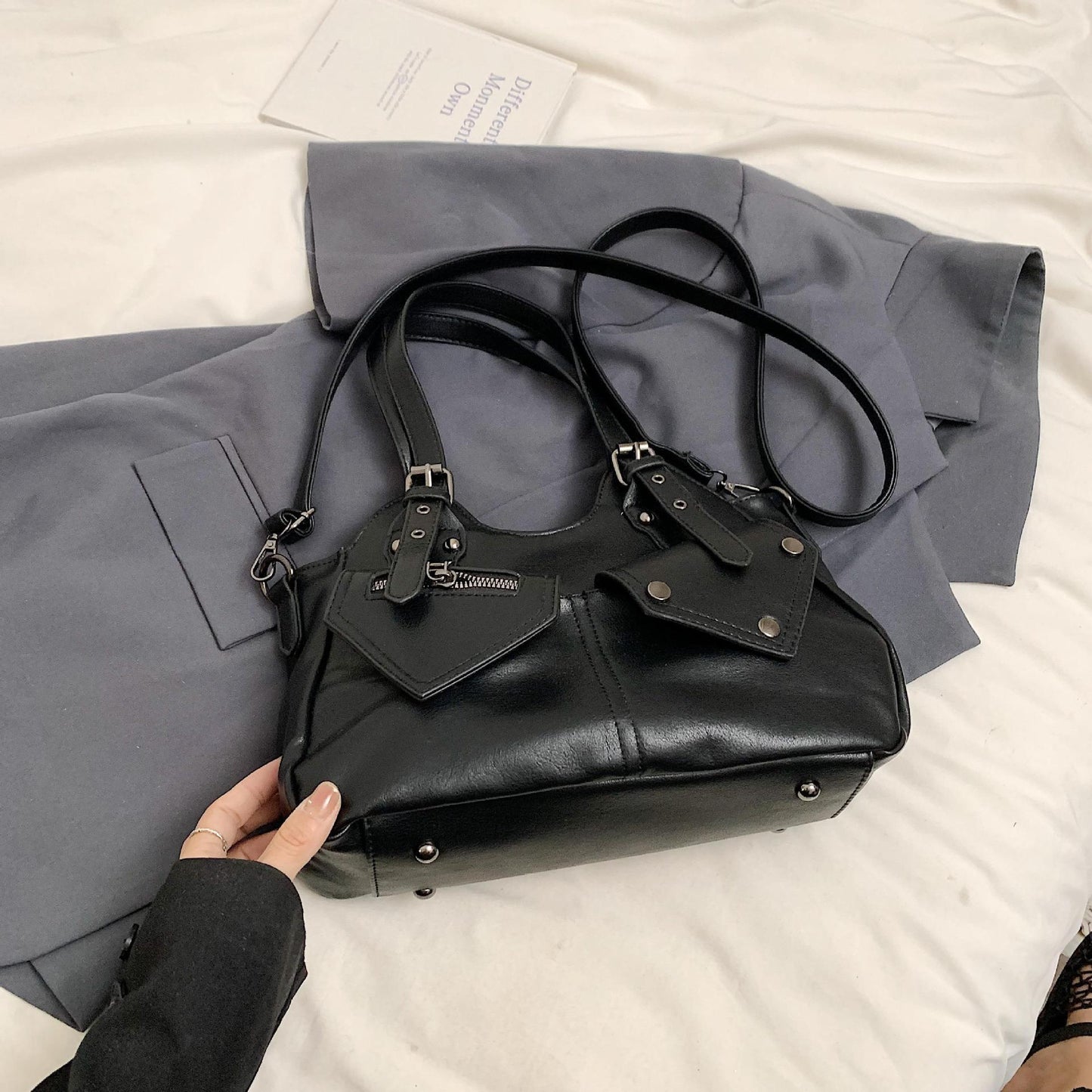 Sac Bandoulière Femme Grande Capacité Automne-Hiver – Style Rétro Décontracté PU