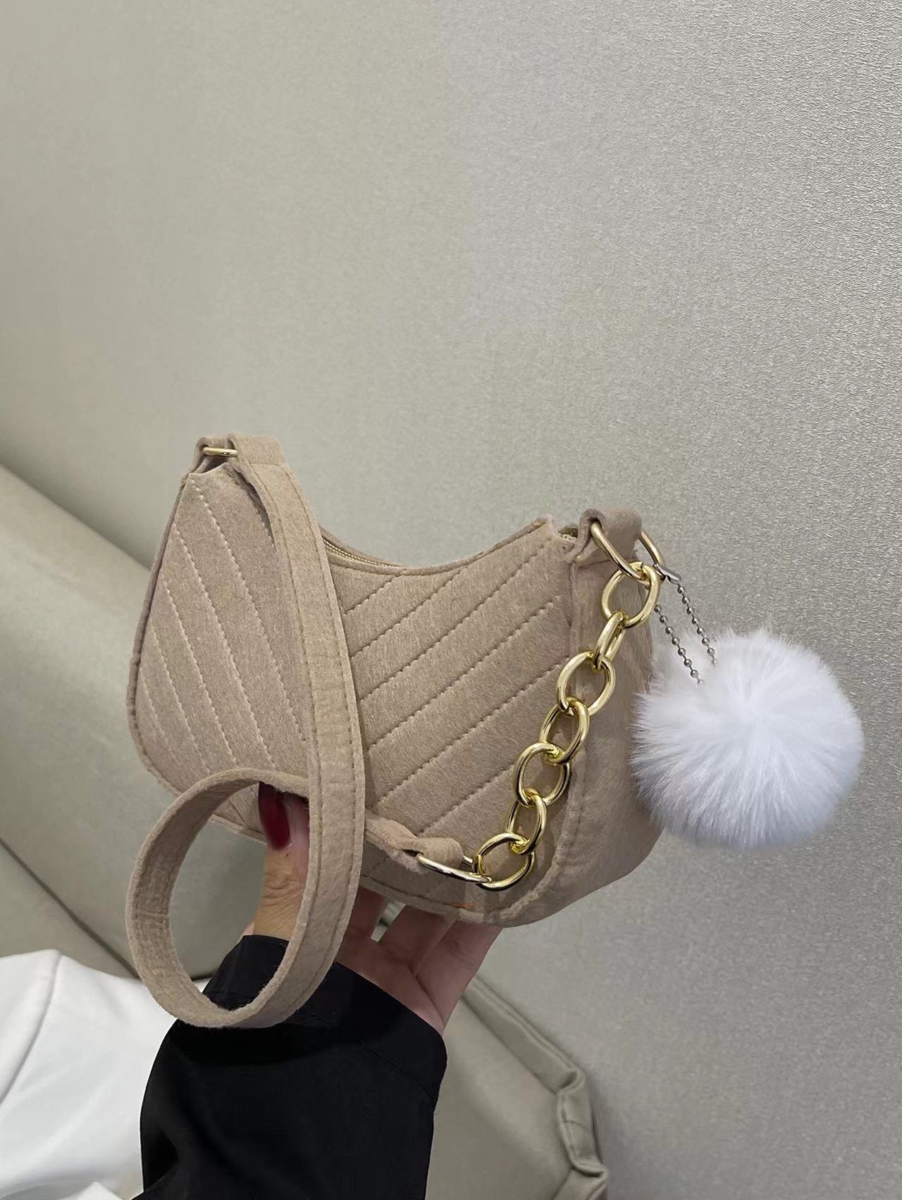 Sac Bandoulière Femme Rétro Uni – Sac d’Épaule Décontracté PU Style Street