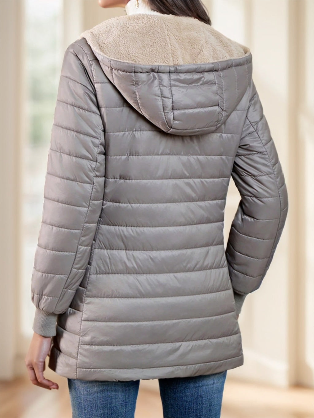 Aveloria Modichic – Manteau Matelassé à Capuche Femme, Polaire Chaud, Style Décontracté Chic