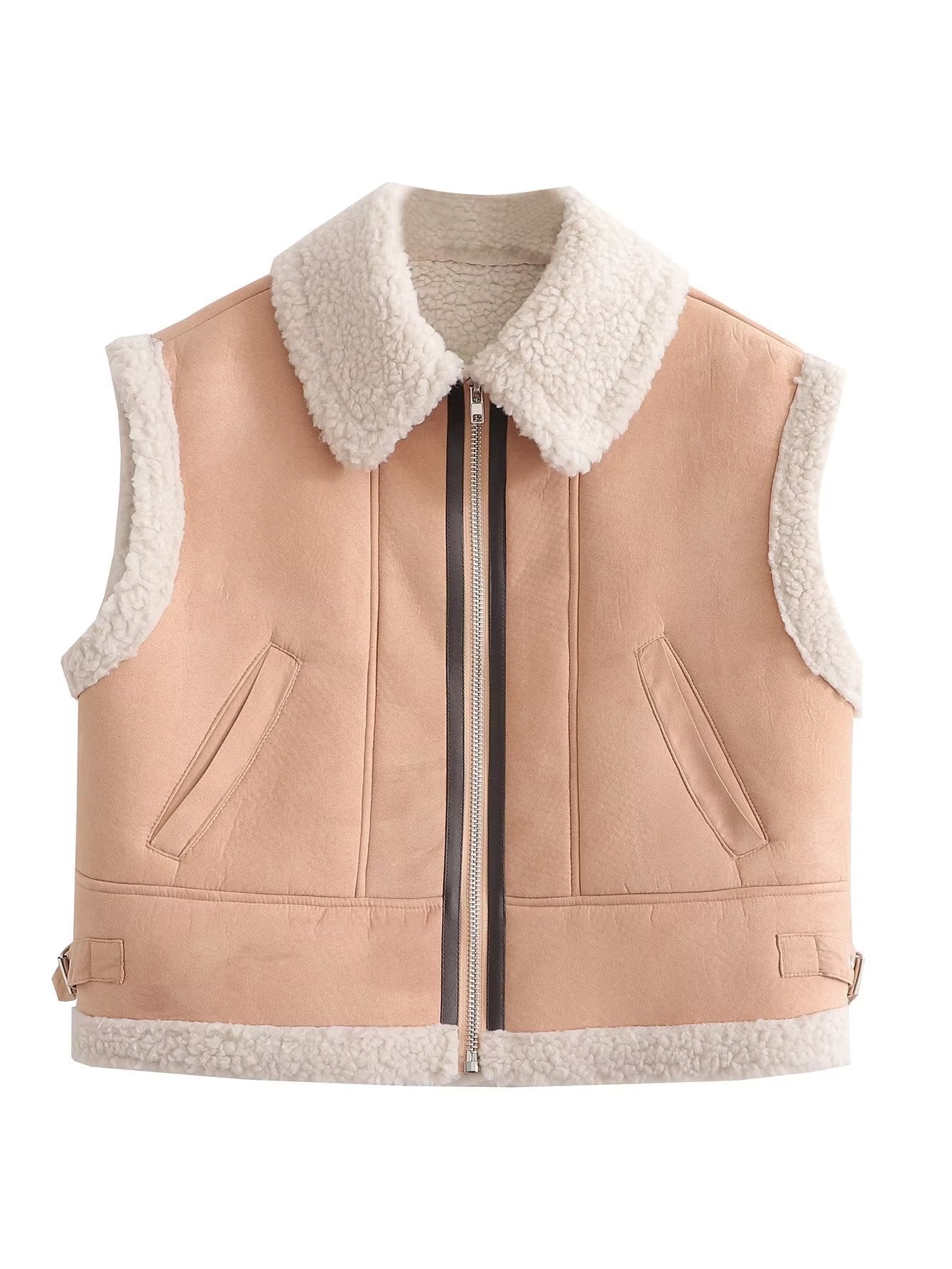 Cardigan Femme Street Hipster en Fourrure Synthétique – Style Européen et Américain – Tailles S à L