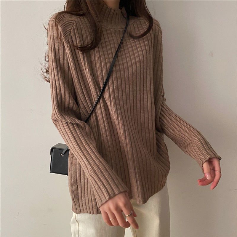 Pull Femme Col Montant Style Zen – Loose & Confort Épais