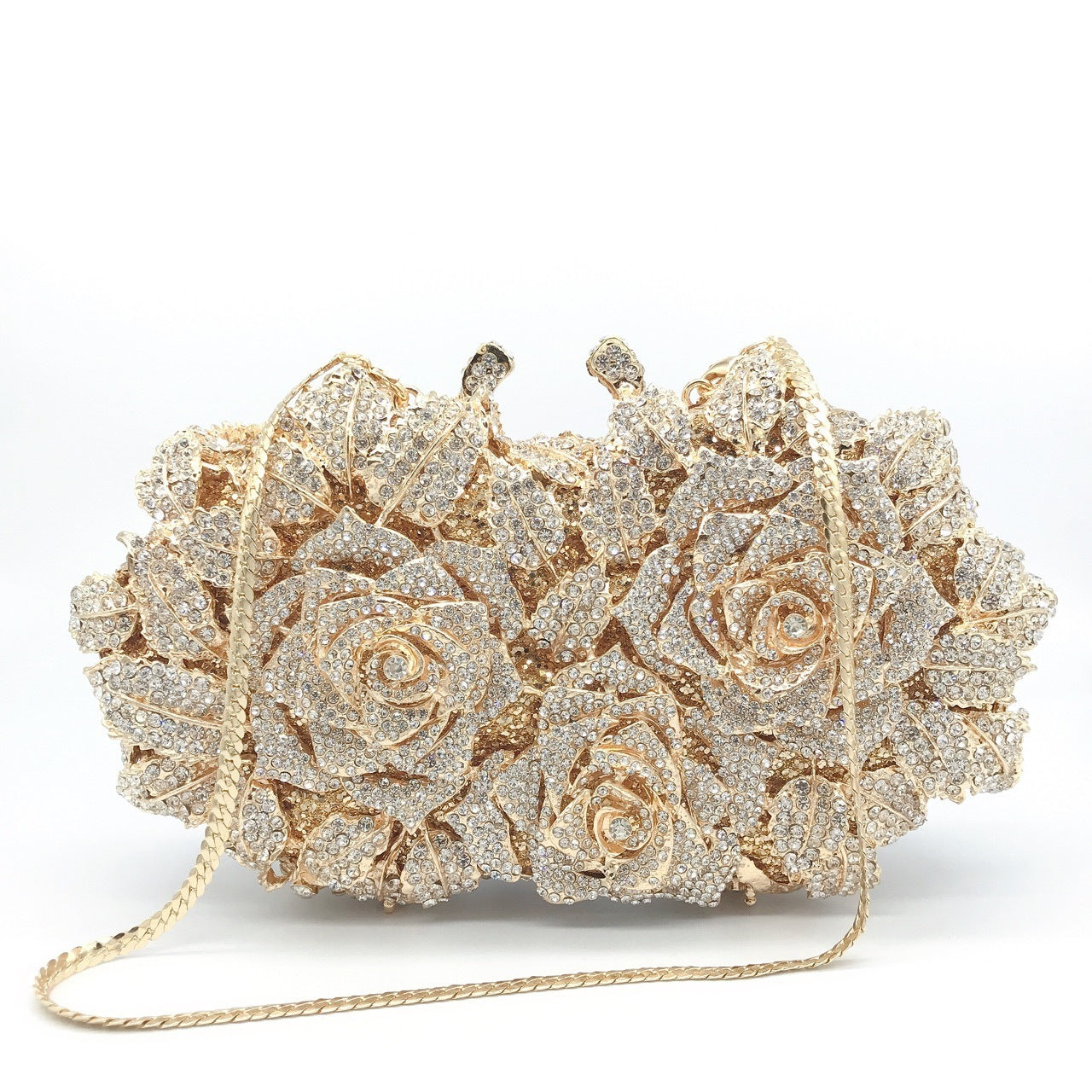 Sac Dîner Femme – Motif Rose Creux et Diamants, Style Européen et Américain