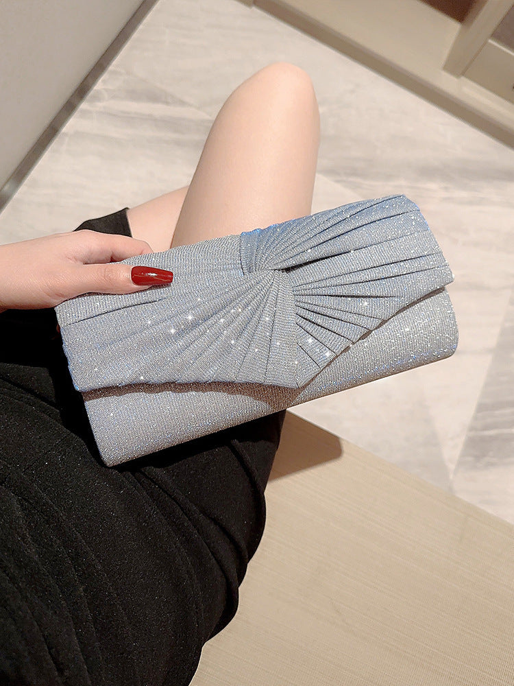 Pochette de Soirée Femme – Sac Banquet Élégant en Tissage, Format Horizontal