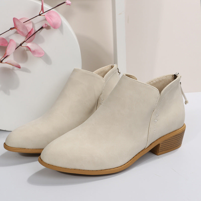 Bottines Femme en Daim avec Fermeture Éclair – Style Martin, Talon Bas Confortable, Tailles 36–43