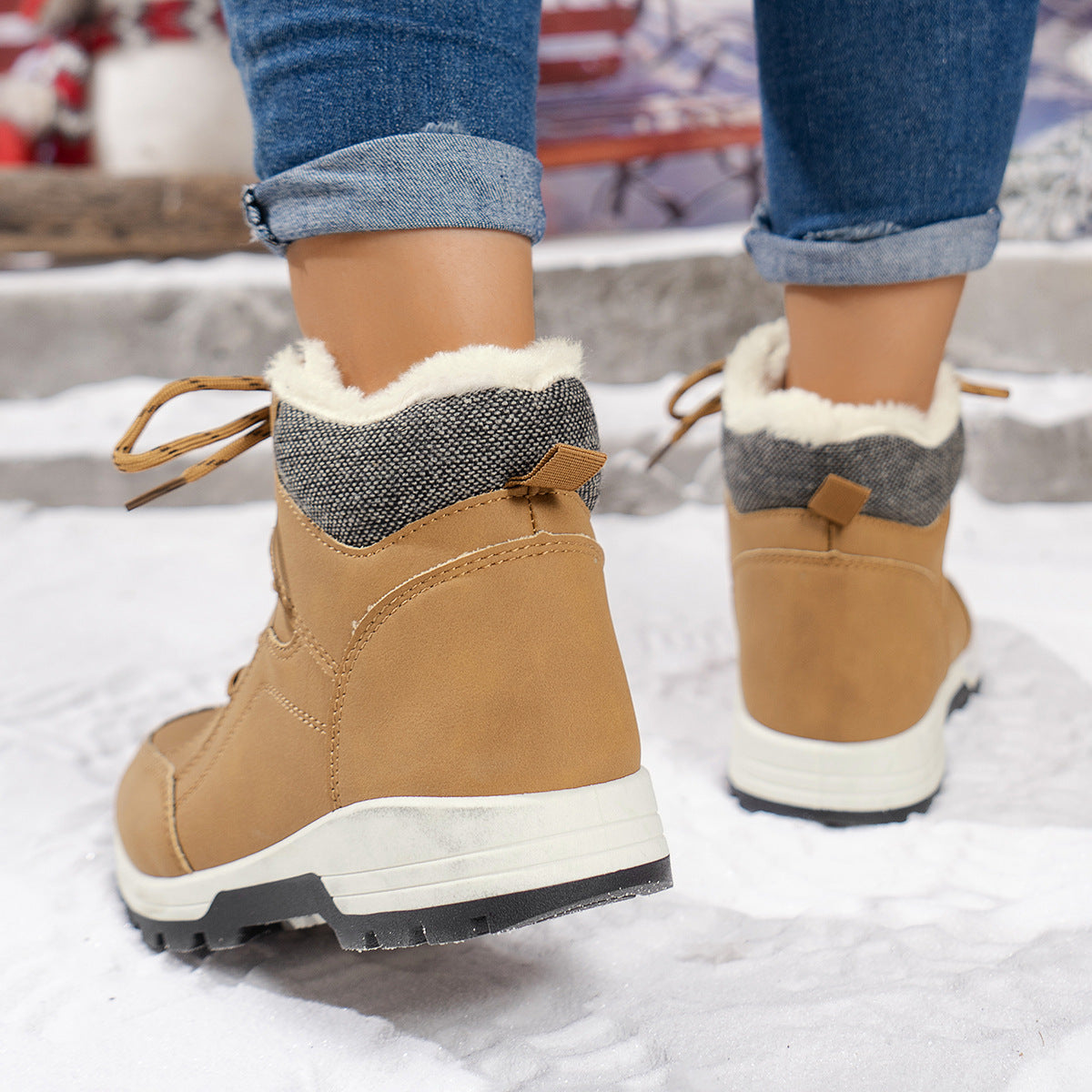 Bottines Femme Hiver en Suède – Chaudes, Antidérapantes, Style Dr Martens, Tailles 36–41