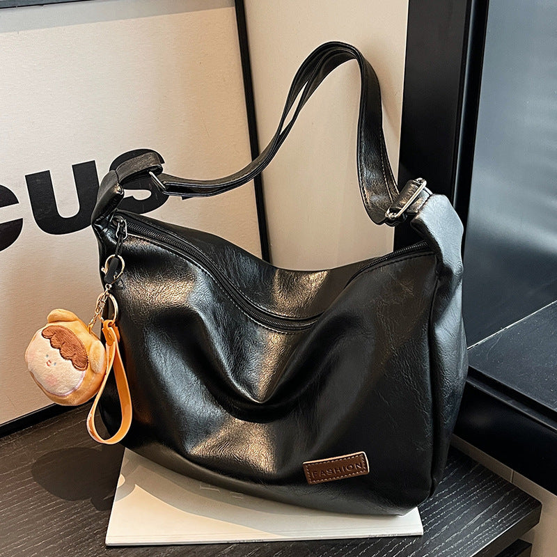 Fashionable Retro Dumpling Shoulder Messenger Bag – PU Leather, European & American Style