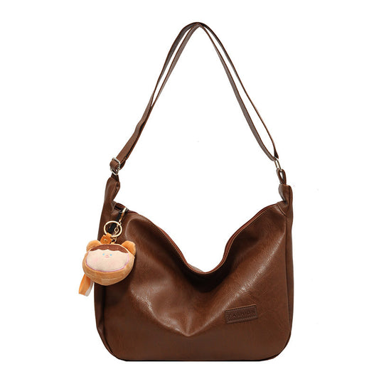 Fashionable Retro Dumpling Shoulder Messenger Bag – PU Leather, European & American Style