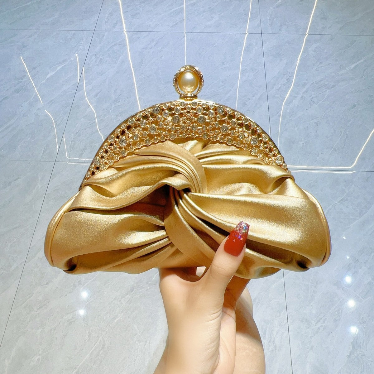 Pochette Mini Femme Haut de Gamme – Clutch Diamant, PU Douce, Style Fashion