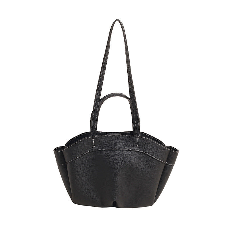 Large Capacity PU Tote Bag – Women’s Shoulder Handbag with Double Straps