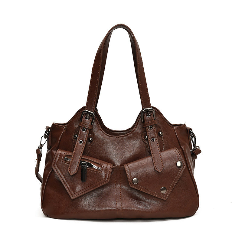 Sac Bandoulière Femme Grande Capacité Automne-Hiver – Style Rétro Décontracté PU