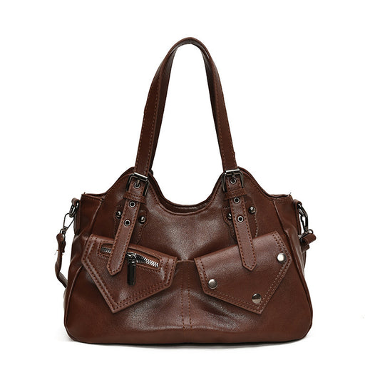 Sac Bandoulière Femme Grande Capacité Automne-Hiver – Style Rétro Décontracté PU
