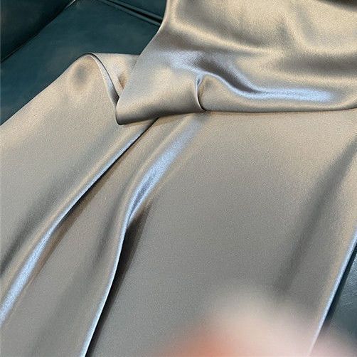 Robe Femme Bretelles Longue en Satin – Jupe A-Line, Style Chinois