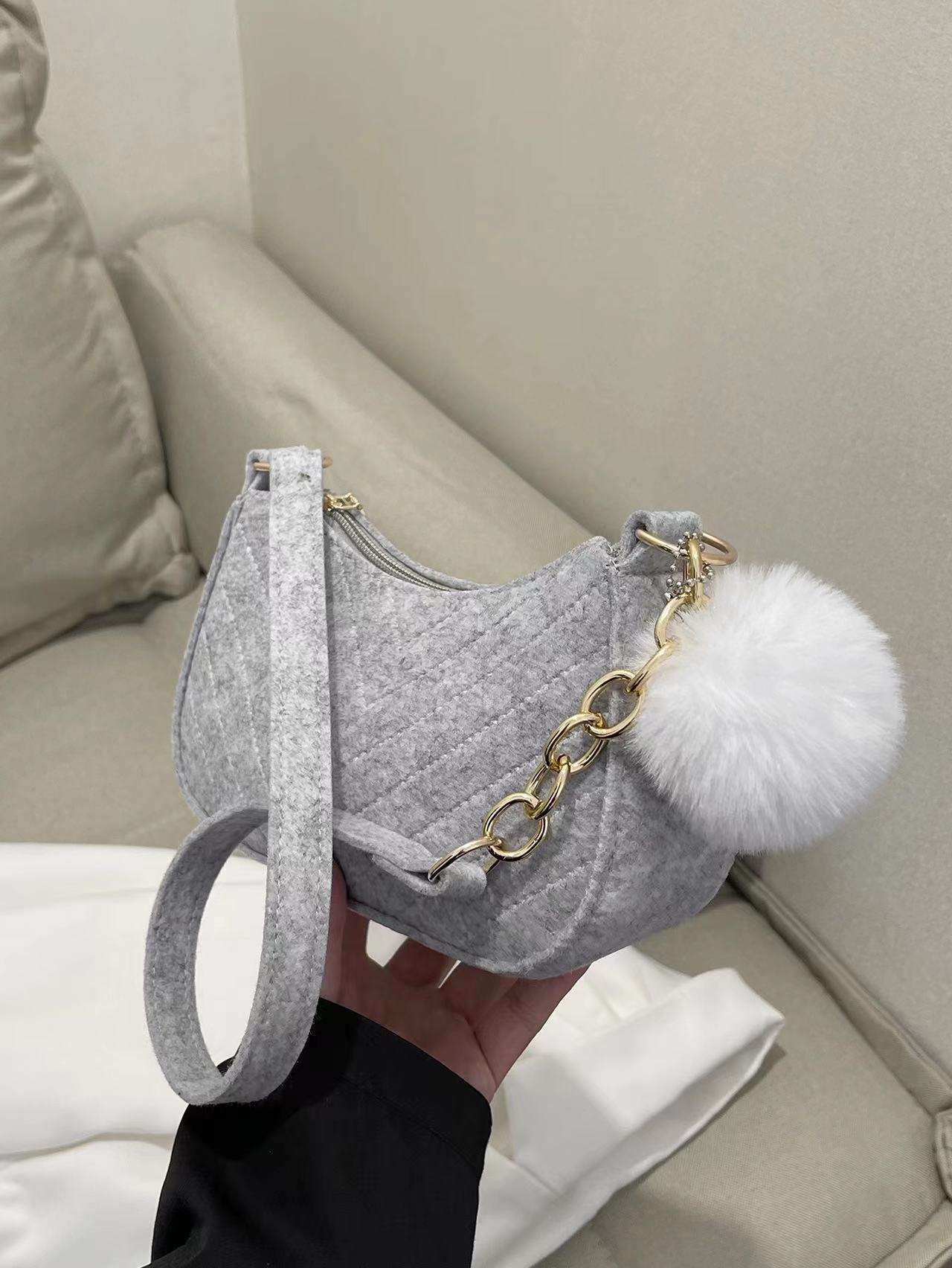 Sac Bandoulière Femme Rétro Uni – Sac d’Épaule Décontracté PU Style Street