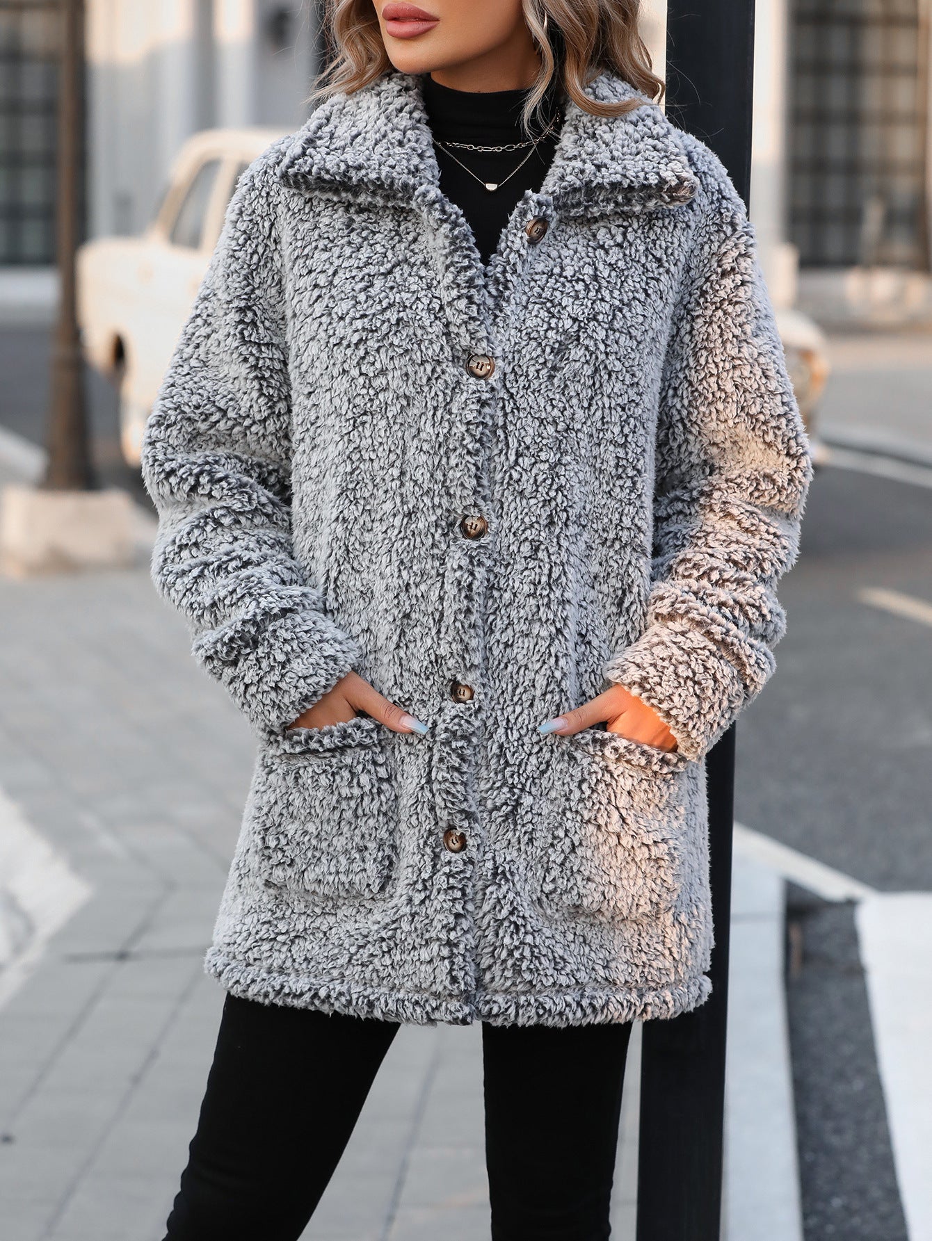 Veste Femme Décontractée Ample – Cardigan Matelassé en Velours Bulle