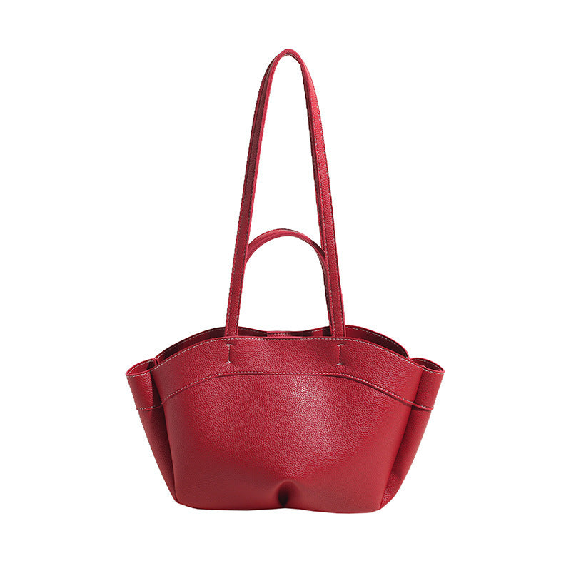 Large Capacity PU Tote Bag – Women’s Shoulder Handbag with Double Straps