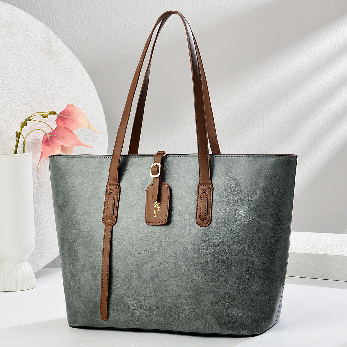 Leather Pattern Bucket Shoulder Messenger Bag – Versatile PU Handbag, High Quality & Urban Simplicity