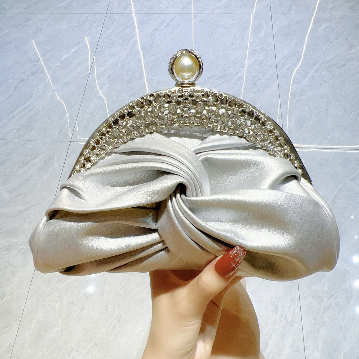 Pochette Mini Femme Haut de Gamme – Clutch Diamant, PU Douce, Style Fashion