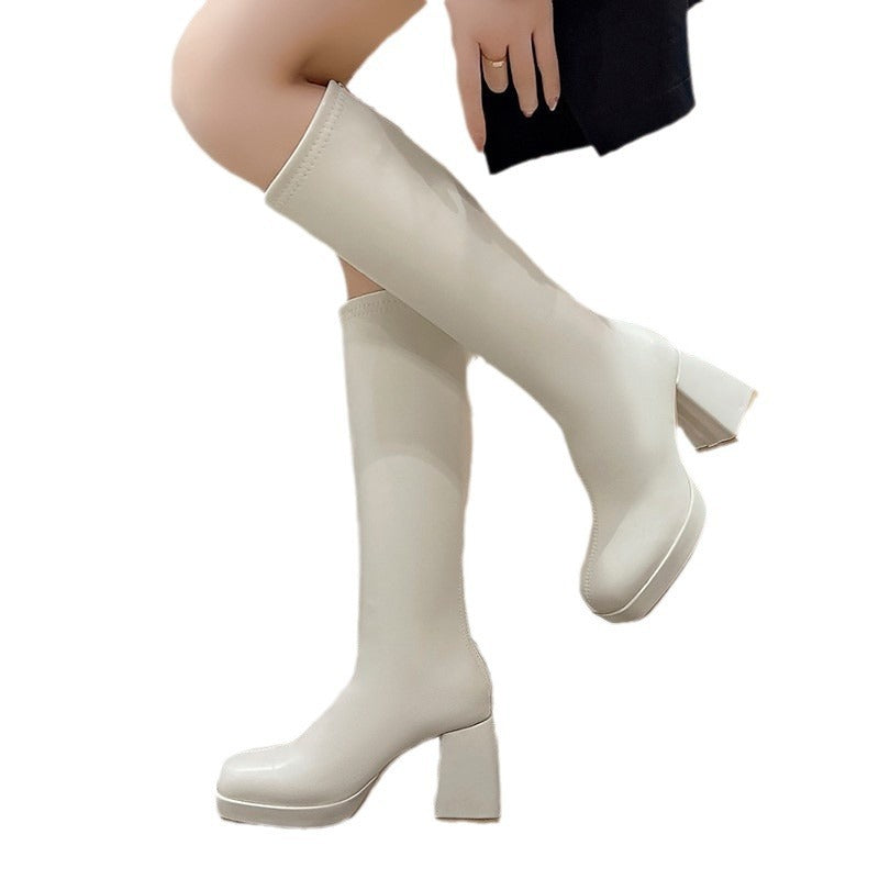 Bottes Martin Longues Grande Taille – Fermeture Éclair Arrière, Talon Haut Confortable