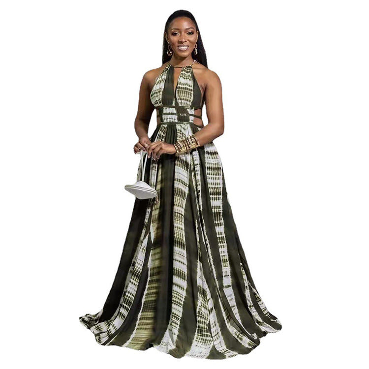Robe Femme Été & Printemps – Sans Manches, Dos Nu, Swing Long, Style Commuting