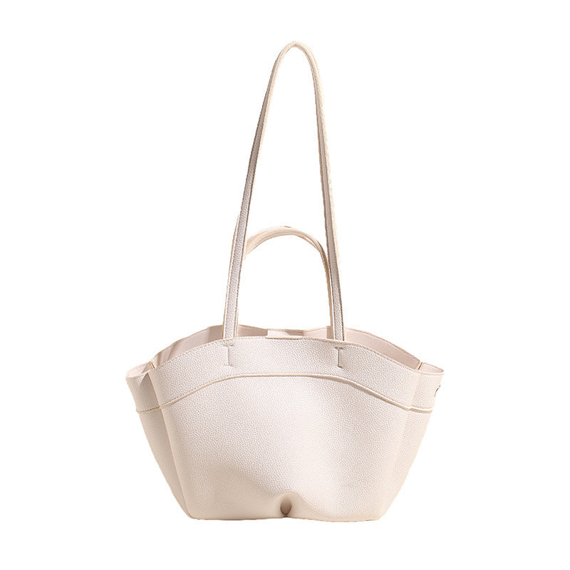 Large Capacity PU Tote Bag – Women’s Shoulder Handbag with Double Straps