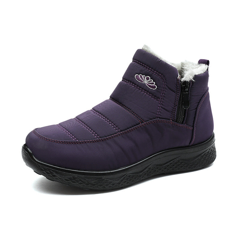 Bottes Neige Femme Chaudes Épaissies – Doublées Laine Lavée, Imperméables, Grandes Tailles 35–45