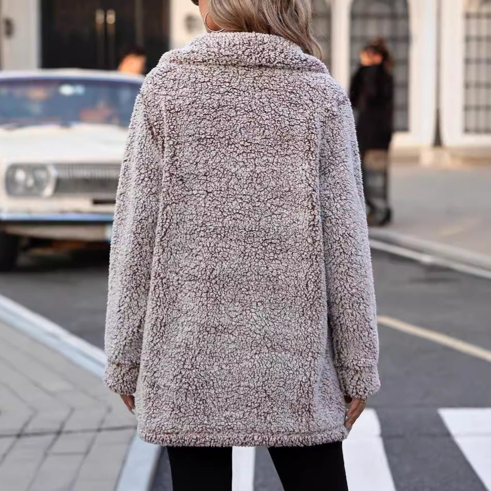 Veste Femme Décontractée Ample – Cardigan Matelassé en Velours Bulle