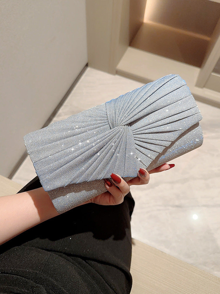 Pochette de Soirée Femme – Sac Banquet Élégant en Tissage, Format Horizontal