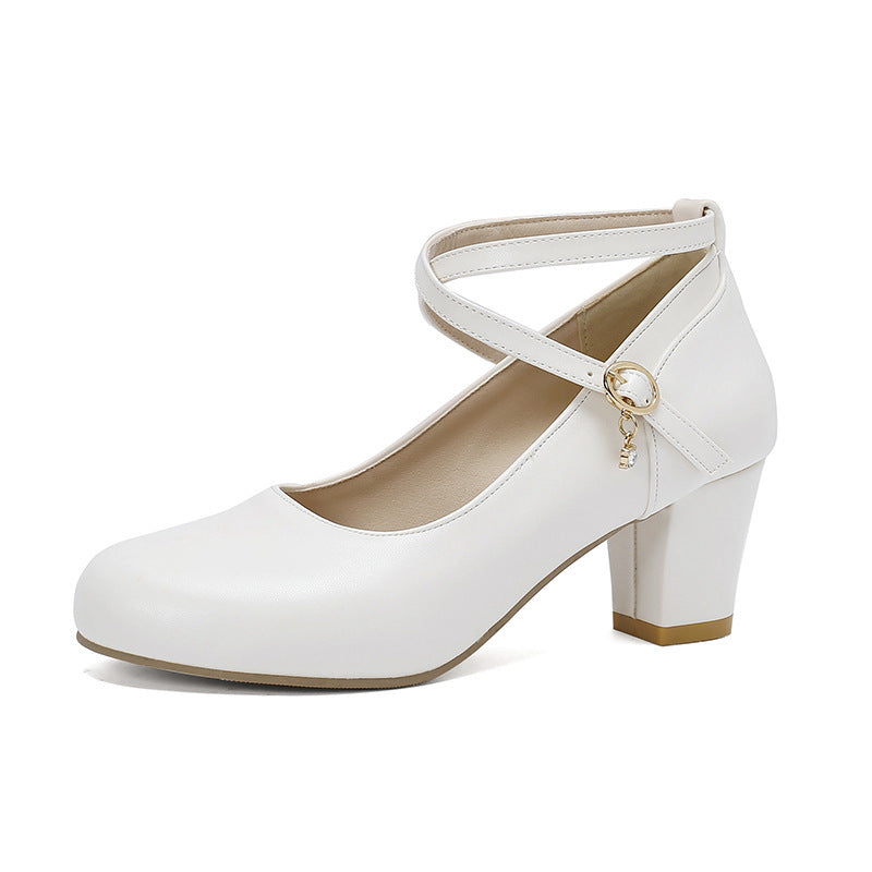 Chaussures Femme Talon Épais – Mary Jane, Talon Haut, Boucle