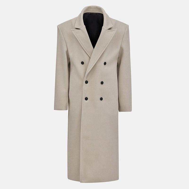 Manteau Femme Automne-Hiver – Long en Laine, Col Tailleur, Style Chic & Décontracté