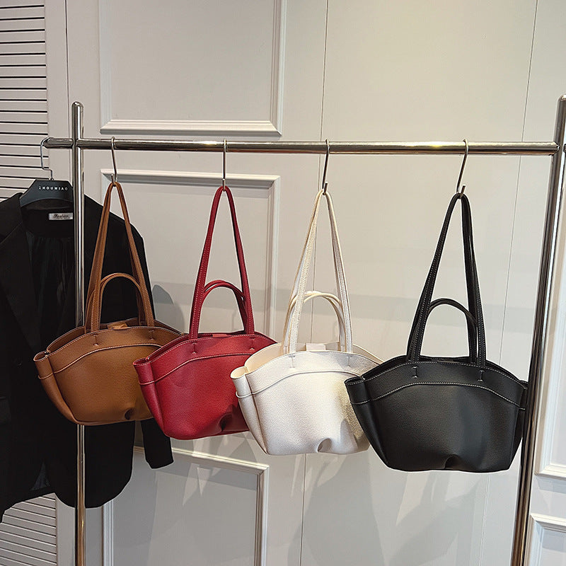 Large Capacity PU Tote Bag – Women’s Shoulder Handbag with Double Straps