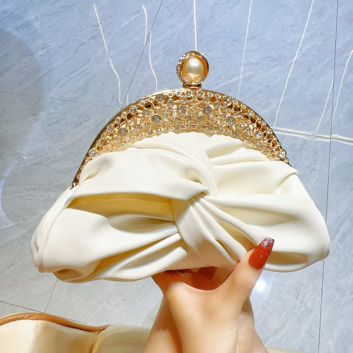 Pochette Mini Femme Haut de Gamme – Clutch Diamant, PU Douce, Style Fashion
