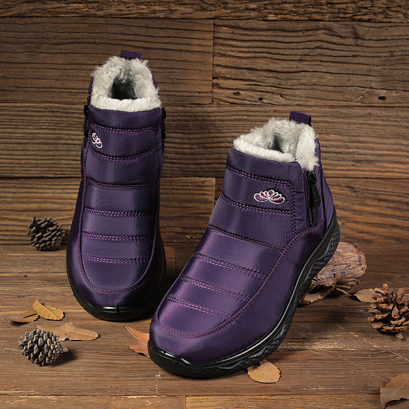 Bottes Neige Femme Chaudes Épaissies – Doublées Laine Lavée, Imperméables, Grandes Tailles 35–45