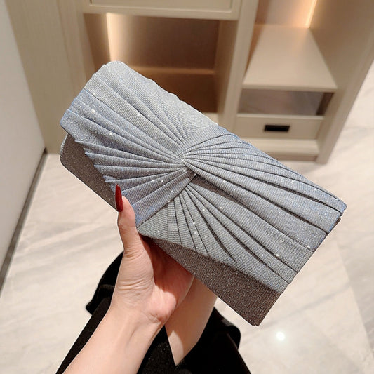Pochette de Soirée Femme – Sac Banquet Élégant en Tissage, Format Horizontal