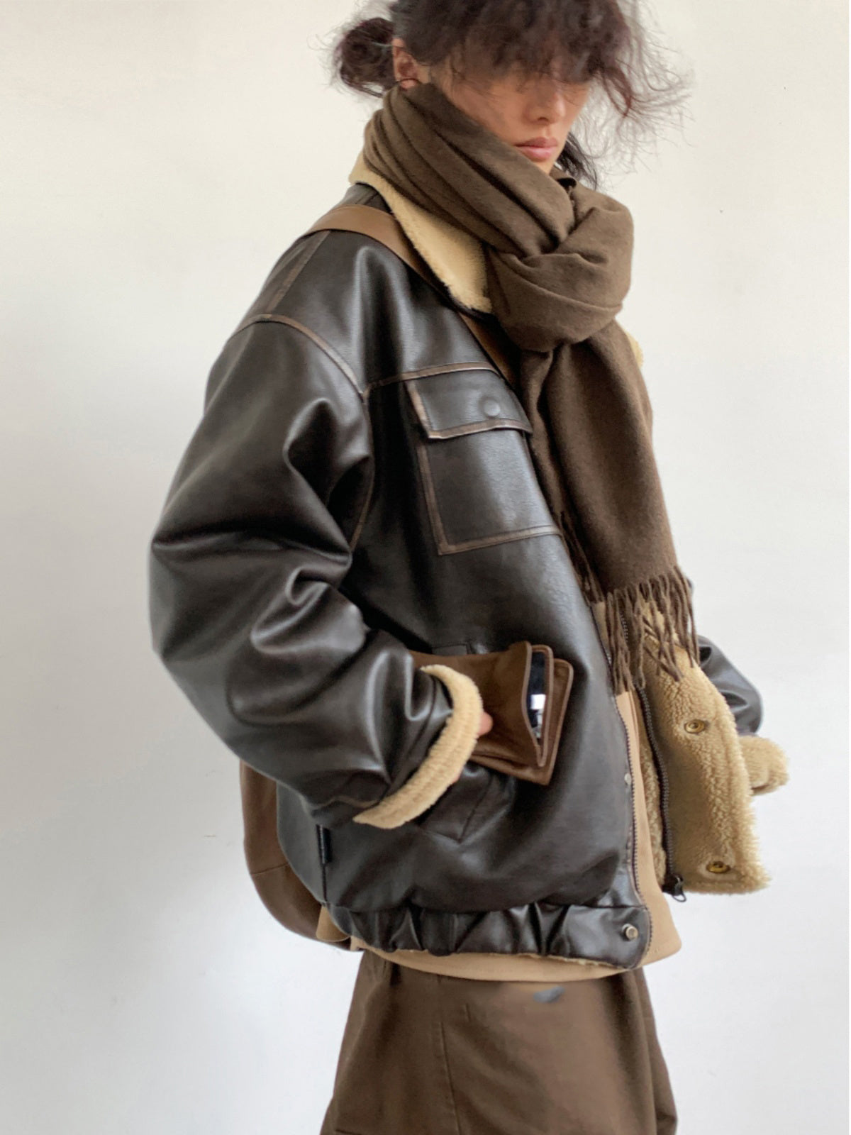 Veste Femme Col Montant – Style Rétro Japonais – Zippée – Automne Décontracté
