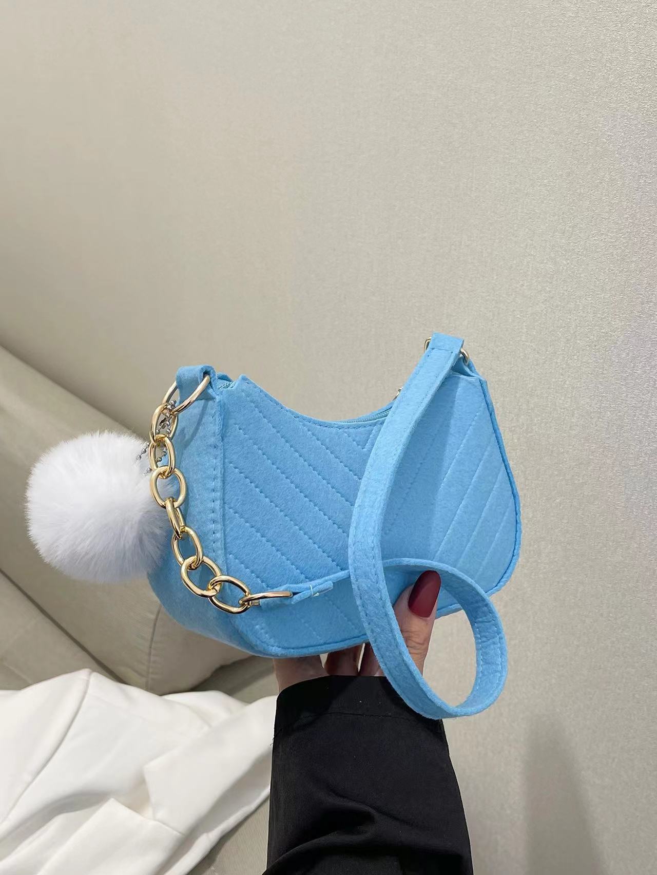 Sac Bandoulière Femme Rétro Uni – Sac d’Épaule Décontracté PU Style Street