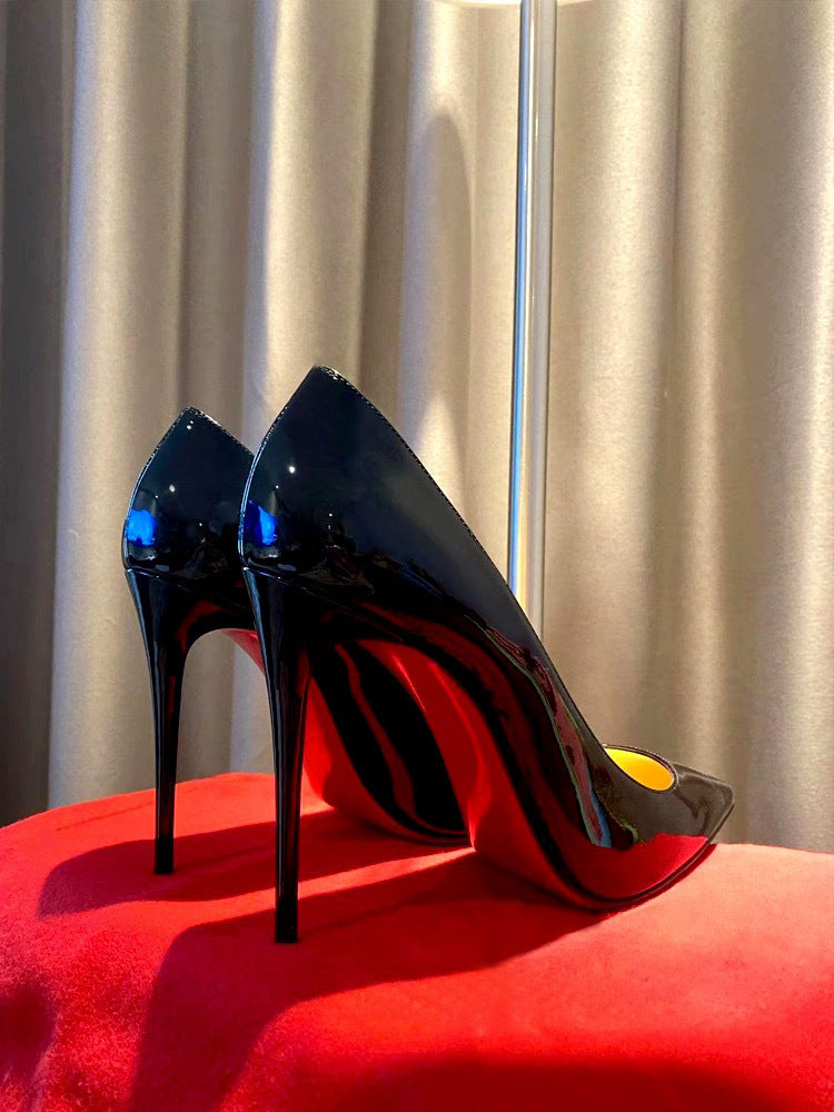 Escarpins Femme à Talon Stiletto – Talon Haut Noir avec Fond Rouge