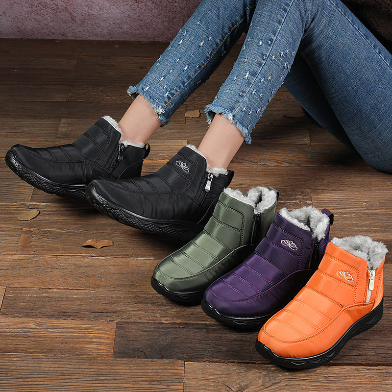 Bottes Neige Femme Chaudes Épaissies – Doublées Laine Lavée, Imperméables, Grandes Tailles 35–45