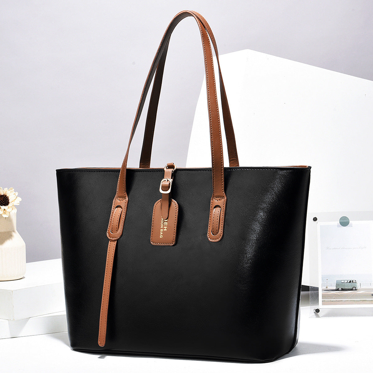 Leather Pattern Bucket Shoulder Messenger Bag – Versatile PU Handbag, High Quality & Urban Simplicity