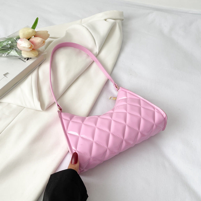 Petit Sac Bandoulière Carré Femme – Style Plaid Diamant, PU Durable
