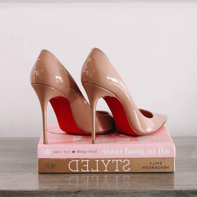 Escarpins Femme à Talon Stiletto – Talon Haut Noir avec Fond Rouge