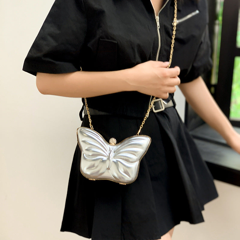 Sac Bandoulière Femme – Papillon Mignon avec Chaîne, Petit Format