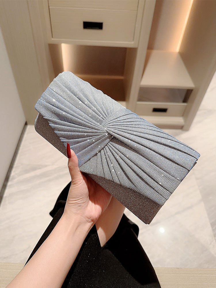 Pochette de Soirée Femme – Sac Banquet Élégant en Tissage, Format Horizontal