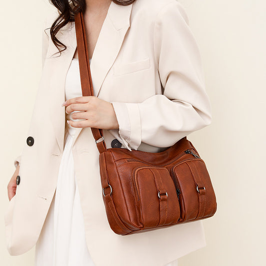 Sac Bandoulière Femme – PU Uni, Style Décontracté et Pratique