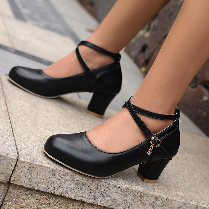Chaussures Femme Talon Épais – Mary Jane, Talon Haut, Boucle