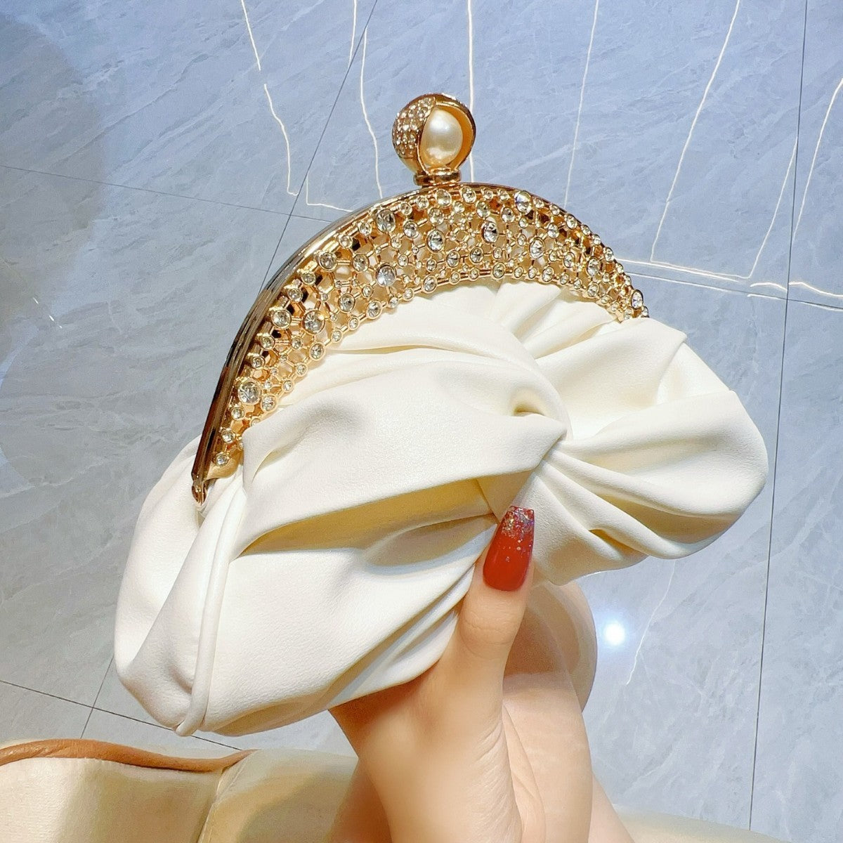 Pochette Mini Femme Haut de Gamme – Clutch Diamant, PU Douce, Style Fashion