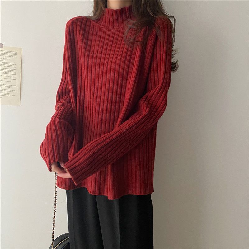 Pull Femme Col Montant Style Zen – Loose & Confort Épais