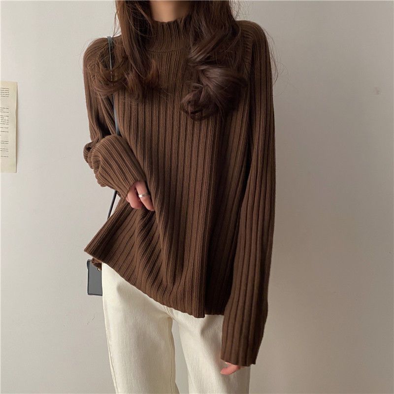 Pull Femme Col Montant Style Zen – Loose & Confort Épais