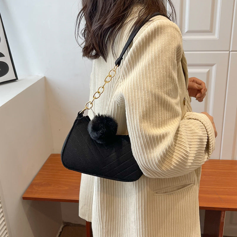 Sac Bandoulière Femme Rétro Uni – Sac d’Épaule Décontracté PU Style Street